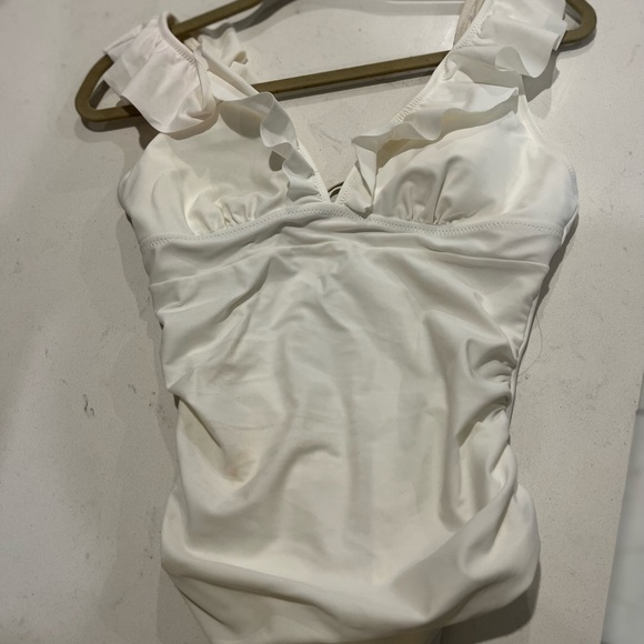 New white one piece bathing suit. - Picture 3 of 8